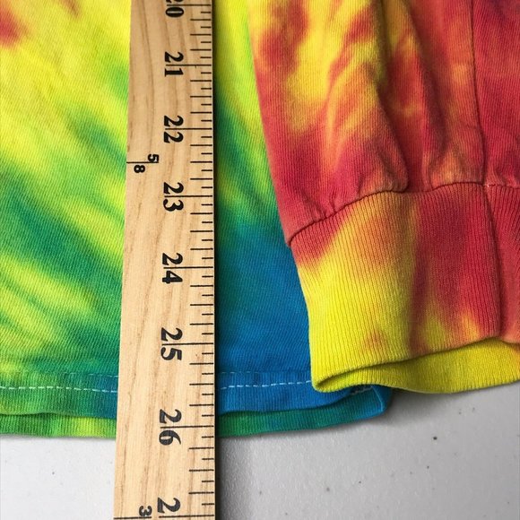 NASA Mens Shirt Medium Red Rainbow Tie Dye Long Sleeve Pullover Spiral Space - Picture 8 of 16